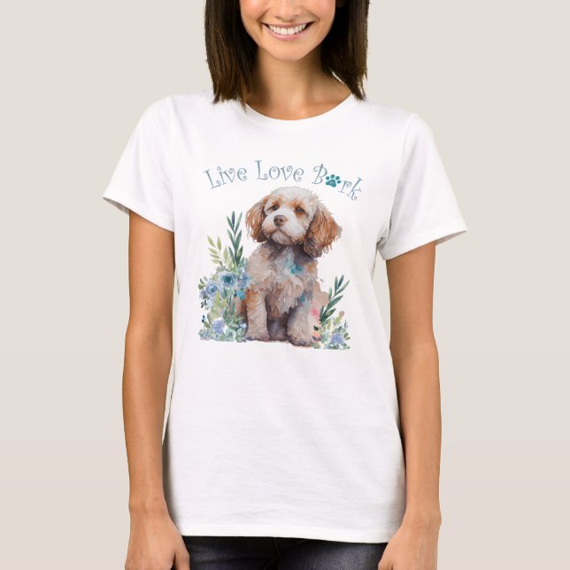 Cockapoo Dog Mum Floral T-Shirt (Front)