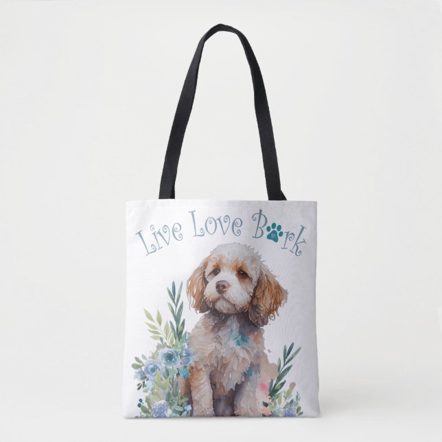 Cockapoo Dog Mum Floral Tote Bag (Front)