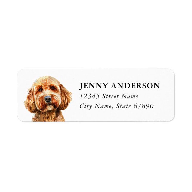 Cockapoo Dog Return Address Labels (Front)