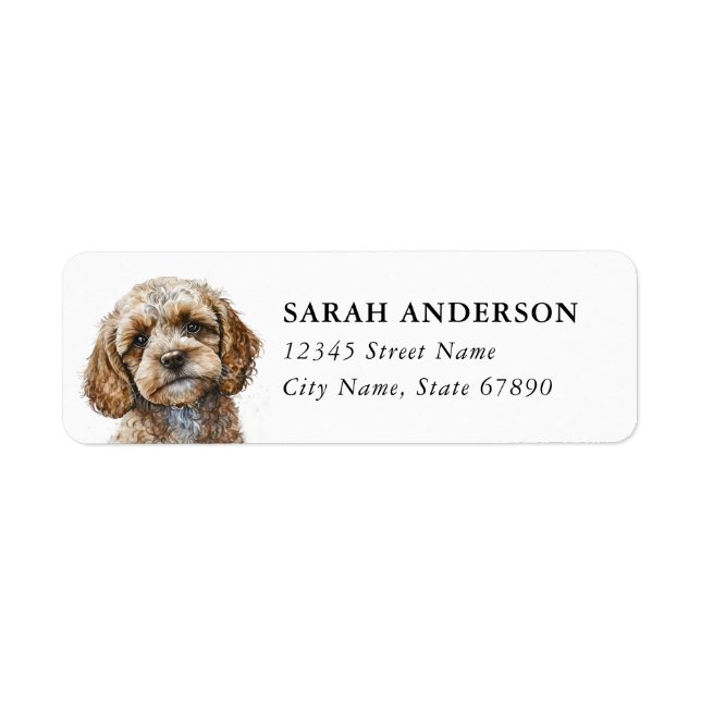 Cockapoo Dog Return Address Labels (Front)