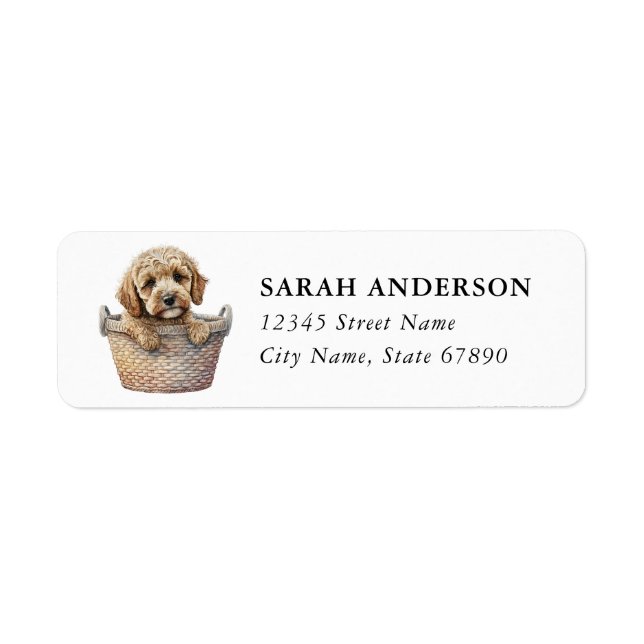 Cockapoo Dog Return Address Labels (Front)