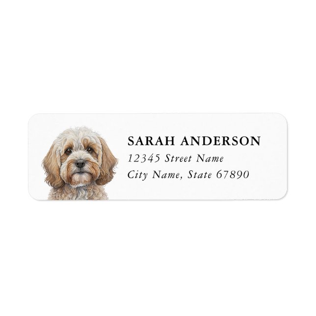 Cockapoo Dog Return Address Labels (Front)