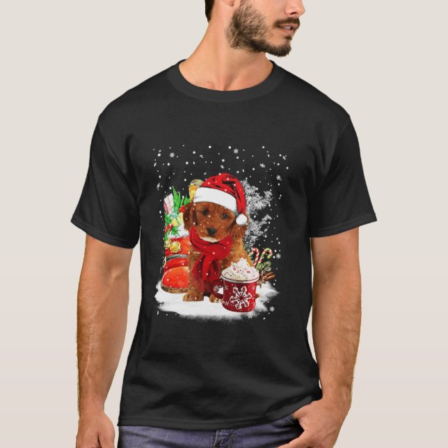 Cockapoo Dog Santa Hat Christmas Winter Cup Gifts  T-Shirt (Front)