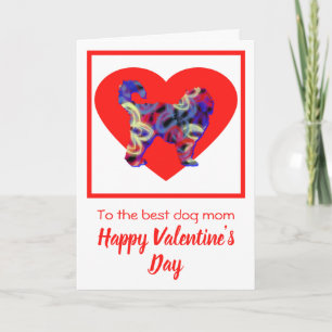 Cockapoo Dog Silhouette Red Valentine’s Day Card