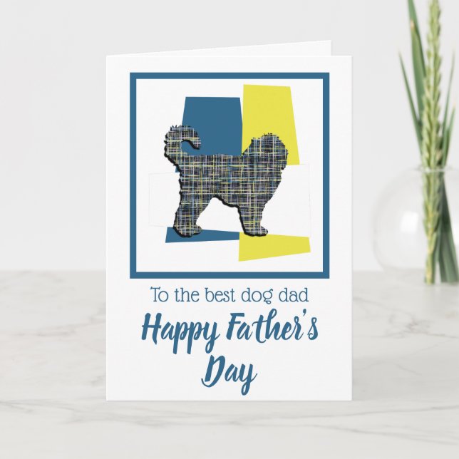 Cockapoo Dog Silhouette TriColour Father’s Day Card (Front)
