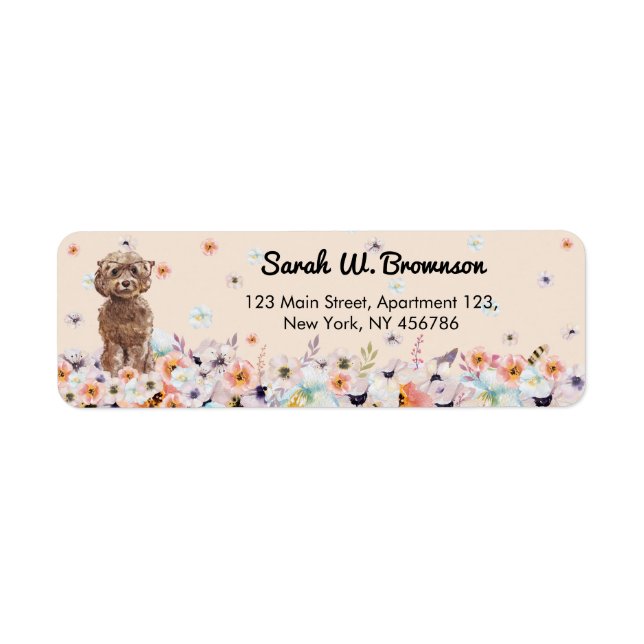 Cockapoo Dog Sunglasses Return Address Label (Front)