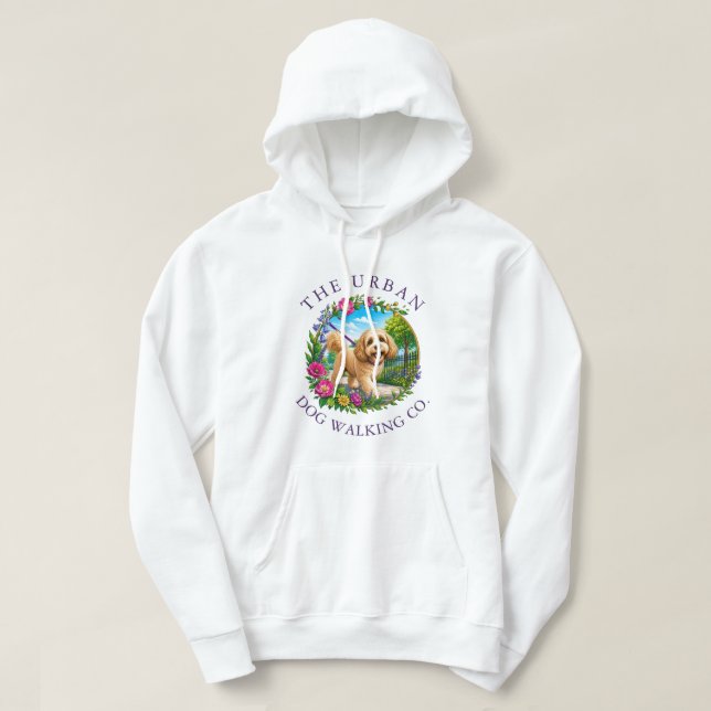 Cockapoo Dog Walker Custom Logo Hoodie (Design Front)