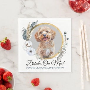 Cockapoo Dog Wedding Napkins With Dogs Photo