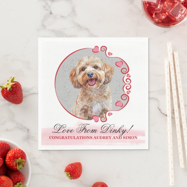 Cockapoo Dog Wedding Napkins With Dogs Photo (Insitu)