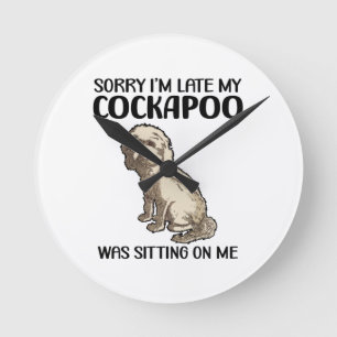 Cockapoo Dogs   Dog Breed Pet Pets Gift Ideas Round Clock