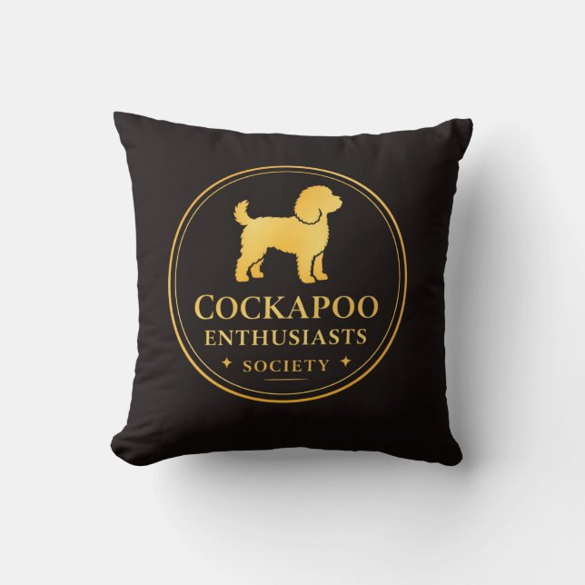 Cockapoo Enthusiast Society hoody Cushion (Front)