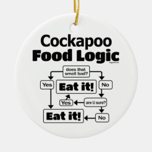 Cockapoo Food Logic Ceramic Ornament