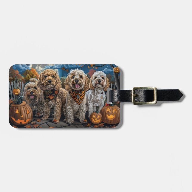 Cockapoo Halloween Spooky Luggage Tag (Front Horizontal)