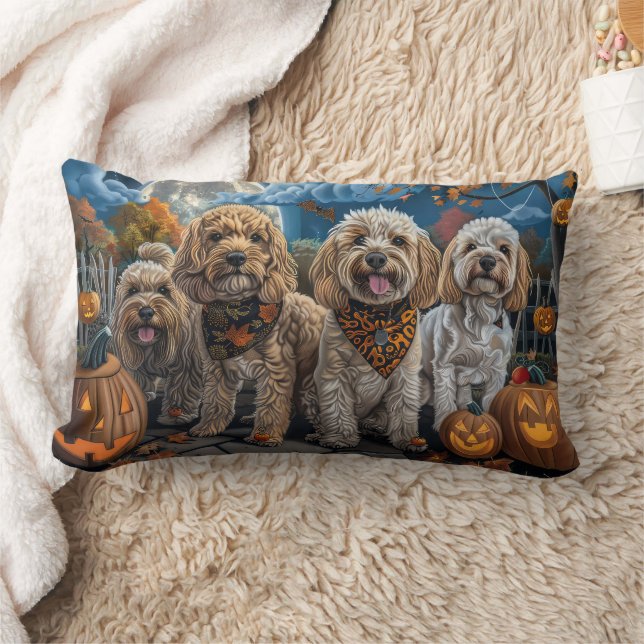 Cockapoo Halloween Spooky Lumbar Cushion (Blanket)