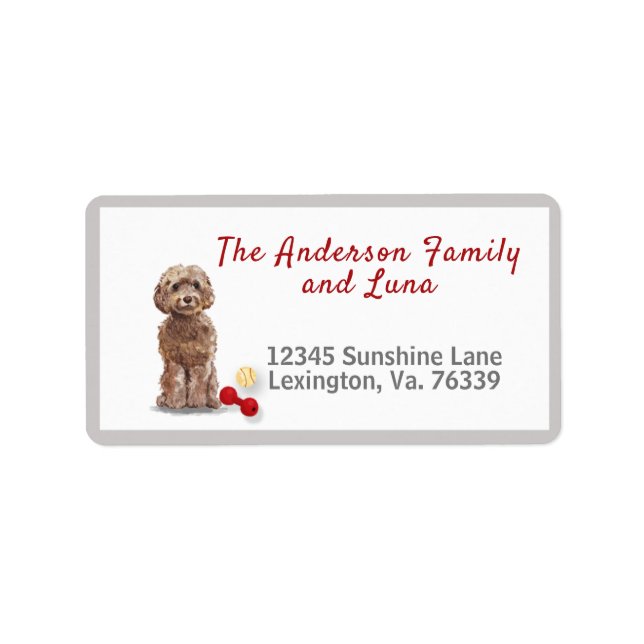 Cockapoo Home Family Return Address      Label (Front)