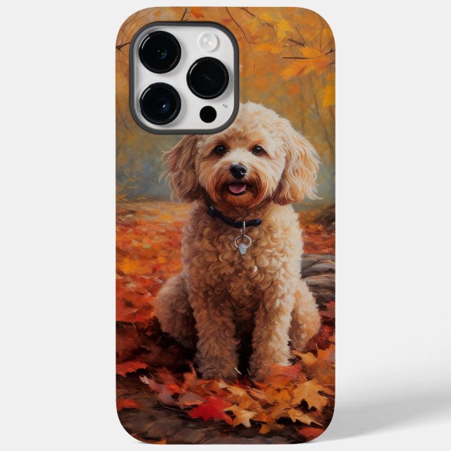 Cockapoo in Autumn Leaves Fall Inspire Case-Mate iPhone Case (Back)