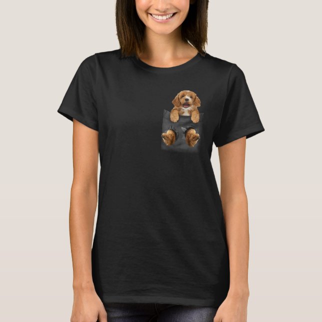 Cockapoo in Pocket Dog Girls Shirt (Front)