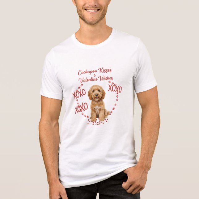 Cockapoo Kisses Valentine Wishes Dog Lover Tri-Blend Shirt (Front)