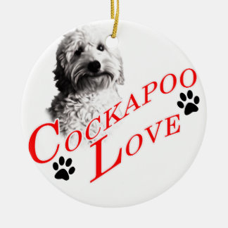 Cockapoo Love Ceramic Ornament