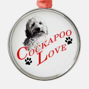 Cockapoo Love Metal Tree Decoration