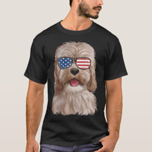 Cockapoo Men Women Kids American Flag Dog T-Shirt