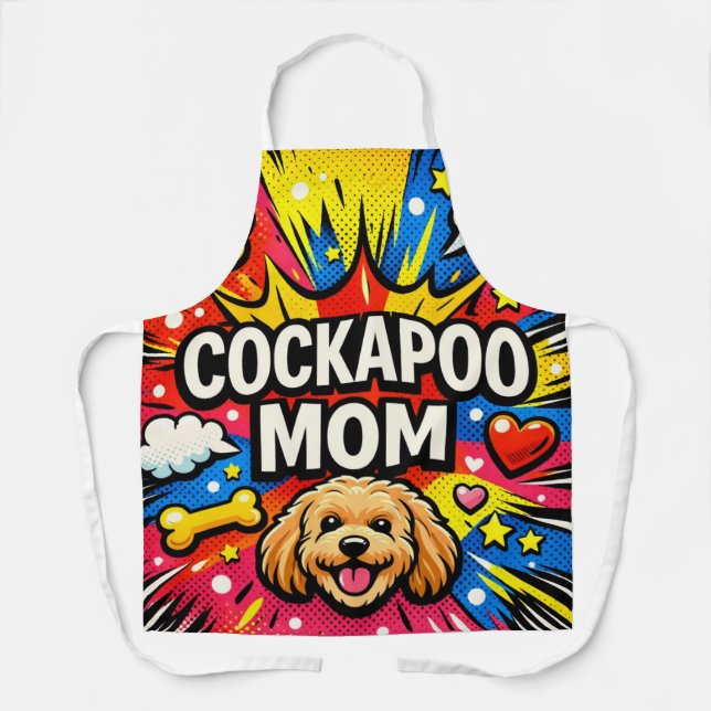 Cockapoo Mom Apron Dog Lover Gift Cooking Baking (Front)