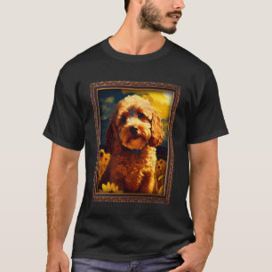 Cockapoo Painting Sunflower Flower Mum Women Flora T-Shirt