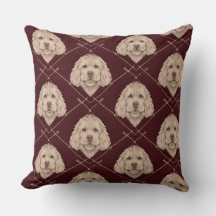 Cockapoo Pattern Cushion   Elegant Dog Pillow