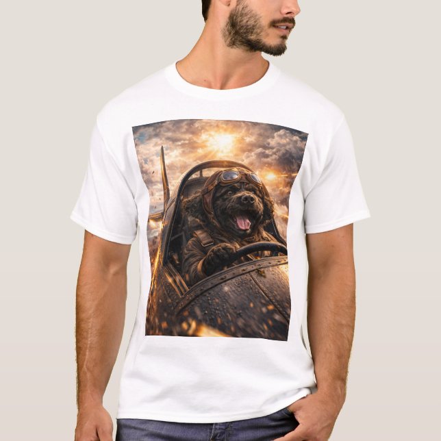 Cockapoo Pilot T Shirt Dog Pilot Gift (Front)