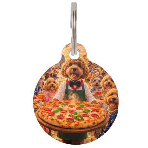 Cockapoo Pizza Dog Tag   Venice Italy Pet ID Tag