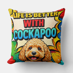 Cockapoo Pop Art Cushion   Funny Dog Lover Gift