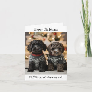 Cockapoo Puppies Christmas Card