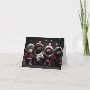 Cockapoo Puppies Christmas Card