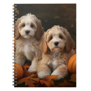 Cockapoo Puppy Autumn Delight Pumpkin Notebook