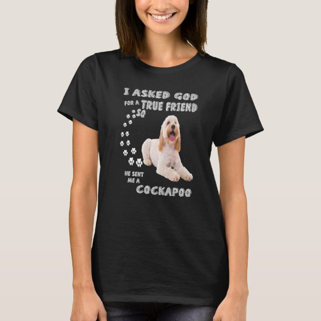 Cockapoo Quote Mum, Cockerdoodle Dad Print, Cocker T-Shirt (Front)