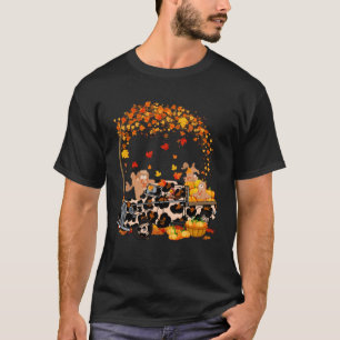 Cockapoo Riding Leopard Truck Pumpkin Thanksgiving T-Shirt