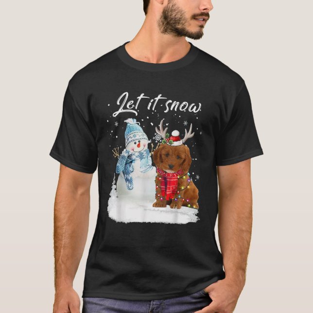 Cockapoo Santa Dog Christmas Snowman Xmas Pajama  T-Shirt (Front)