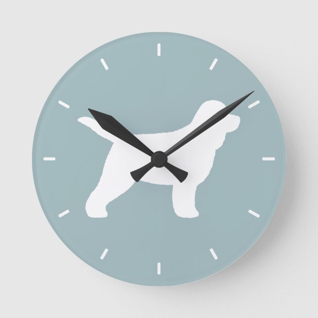 Cockapoo Silhouette Round Clock (Front)