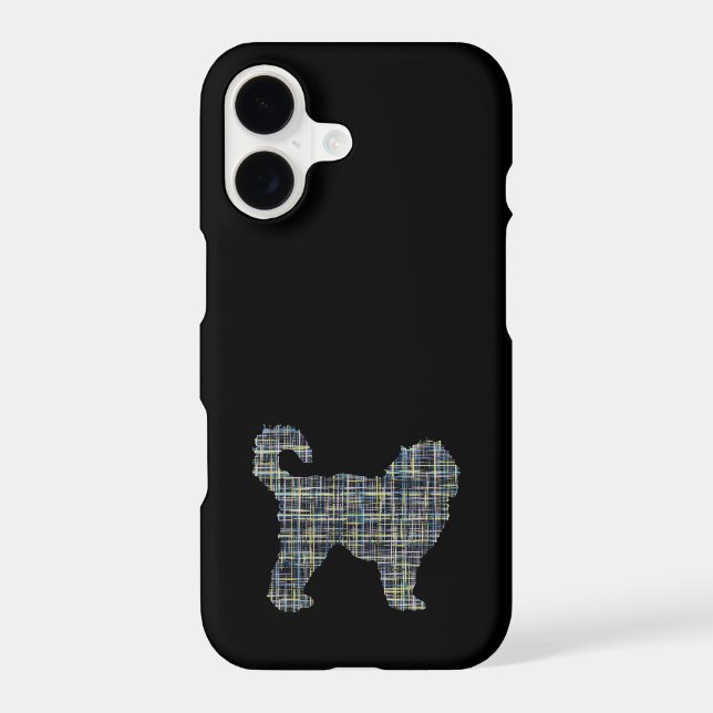 Cockapoo Silhouette Yellow & Black Grid  (Back)