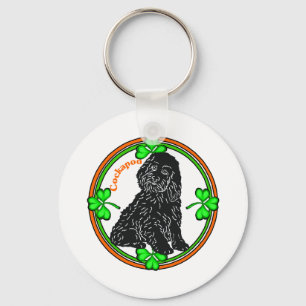 Cockapoo St Patrick's Day Key Ring