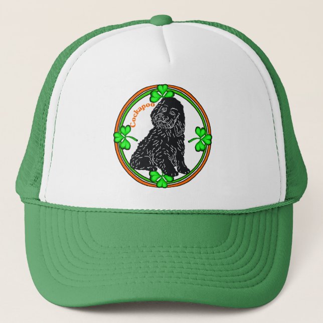 Cockapoo St Patrick's Day Trucker Hat (Front)