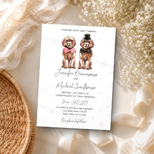 Cockapoo theme paw heart dog wedding invitation