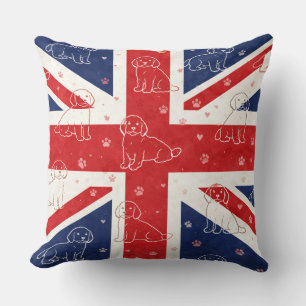 Cockapoo UK Gift   Union Jack Dog Cushion
