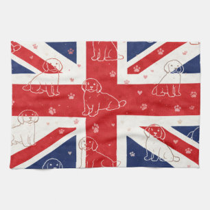 Cockapoo UK Gift   Union Jack Dog  Tea Towel