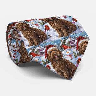 Cockapoo Winter Wonderland Christmas Joy  Tie