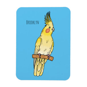 Cockatiel bird cartoon illustration magnet
