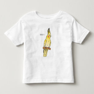 Cockatiel bird cartoon illustration toddler T-Shirt