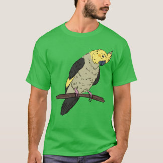 Cockatiel Bird on a Branch Birds Lover Design vint T-Shirt