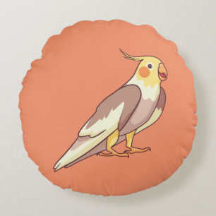 Cockatiel Bird Parrot Round Cushion
