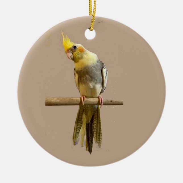 Cockatiel Ceramic Ornament (Front)